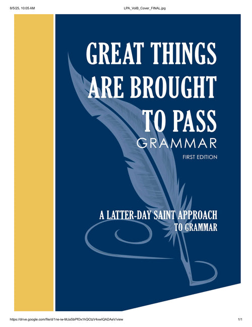 Great Things Are Brought to Pass Vol. B Grammar Book
